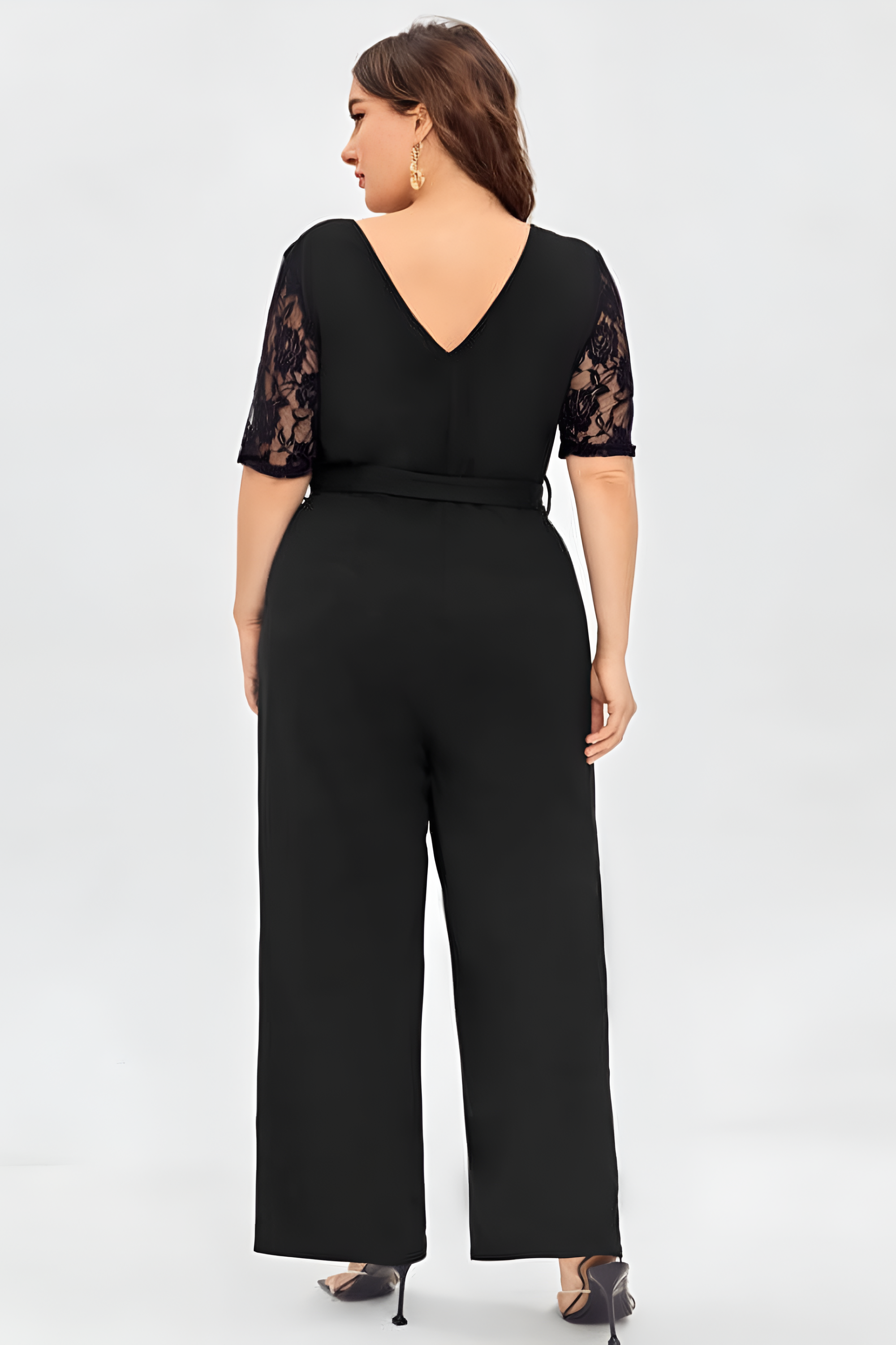 Lace V Neck Jumpsuit - Jumpsuit | 8j03aj-k6.myshopify.com