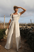 Linen Smocked Jumpsuit - Jumpsuit | 8j03aj-k6.myshopify.com