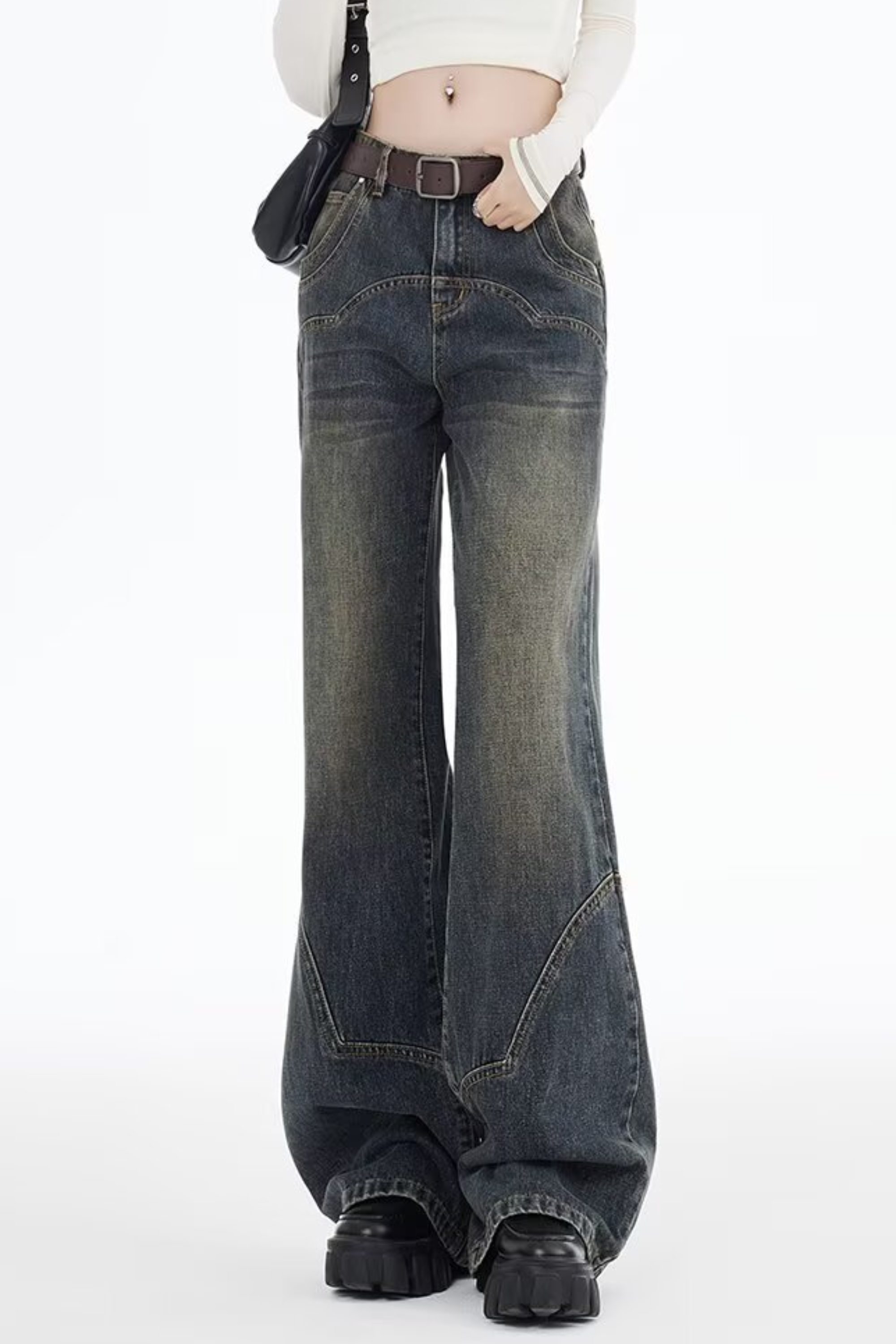 Retro Tinted Flared Jeans - Jeans | 8j03aj-k6.myshopify.com