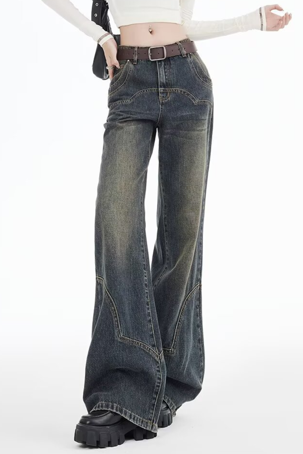 Retro Tinted Flared Jeans - Jeans | 8j03aj-k6.myshopify.com