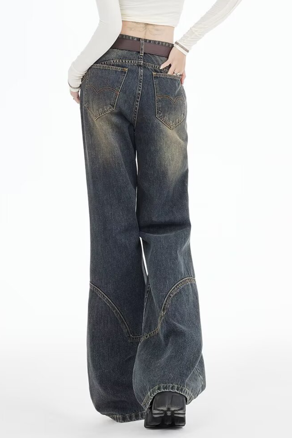Retro Tinted Flared Jeans - Jeans | 8j03aj-k6.myshopify.com