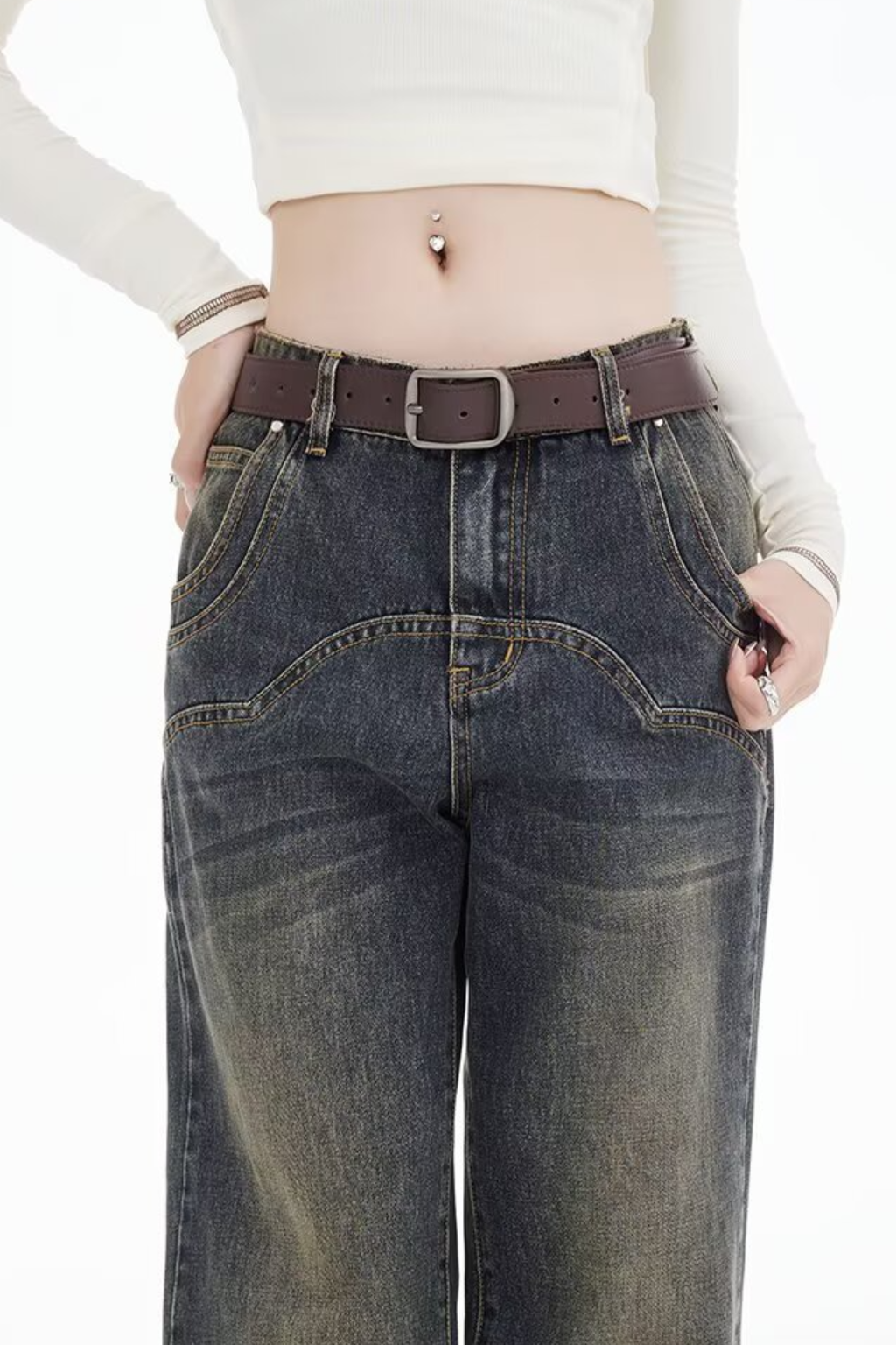 Retro Tinted Flared Jeans - Jeans | 8j03aj-k6.myshopify.com