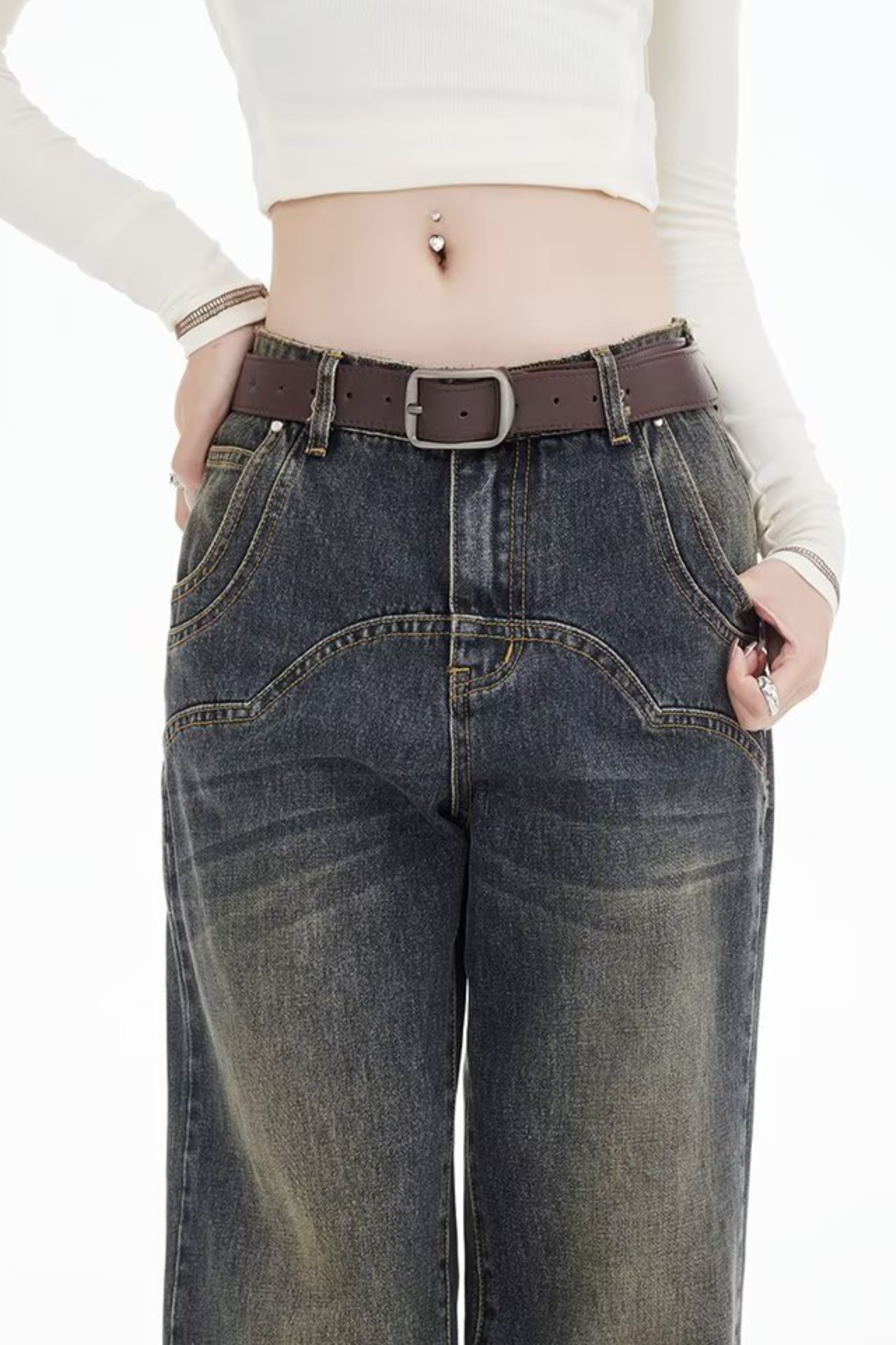 Retro Tinted Flared Jeans - Jeans | 8j03aj-k6.myshopify.com