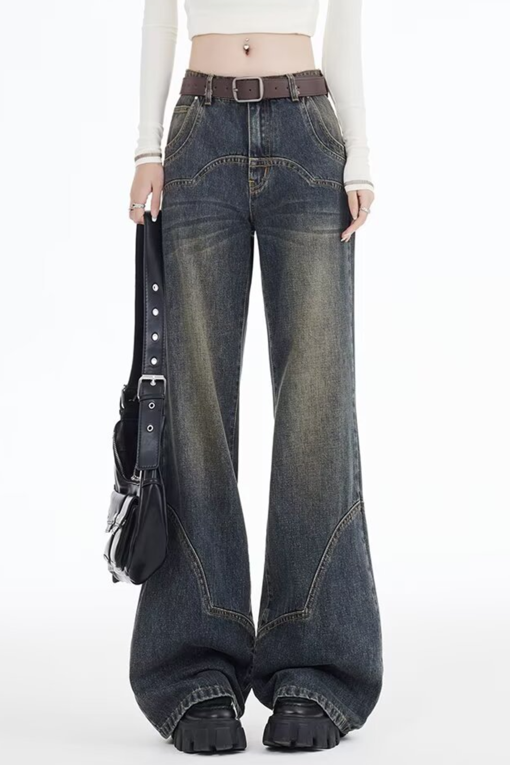 Retro Tinted Flared Jeans - Jeans | 8j03aj-k6.myshopify.com