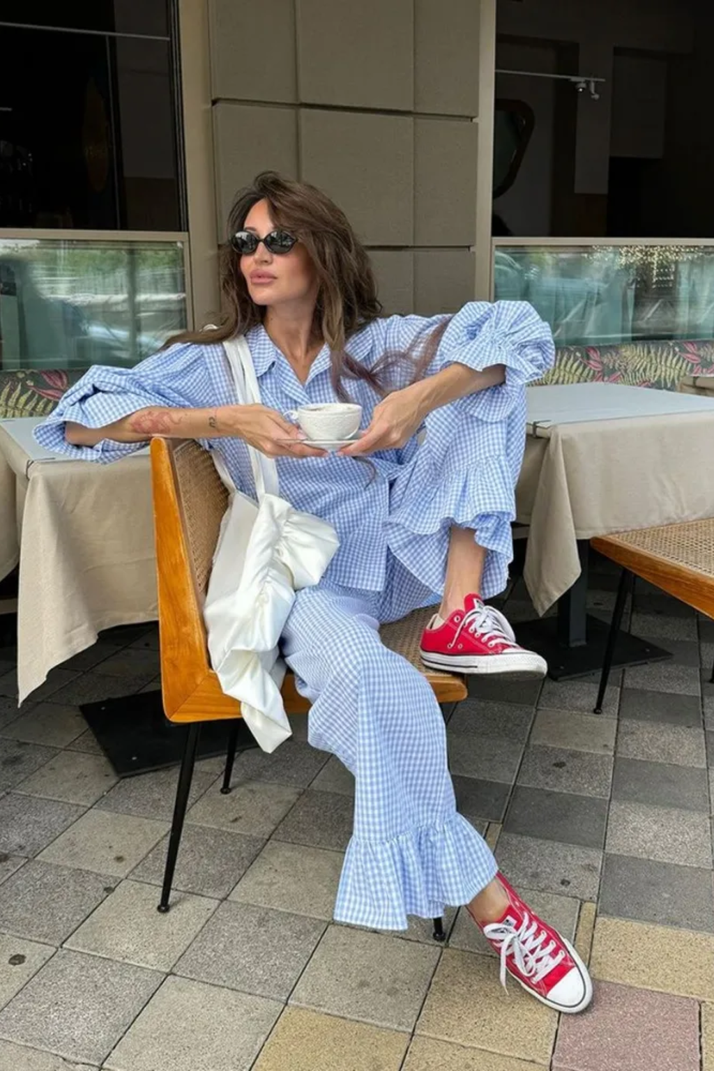 Sky Gingham Set - Loungewear | 8j03aj-k6.myshopify.com