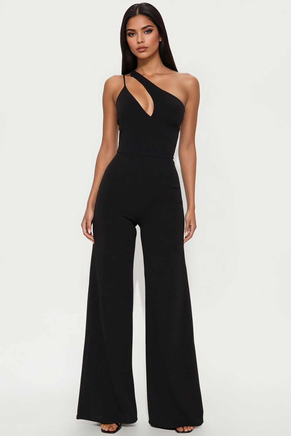 Sloped Shoulder Jumpsuit - Jumpsuit | 8j03aj-k6.myshopify.com