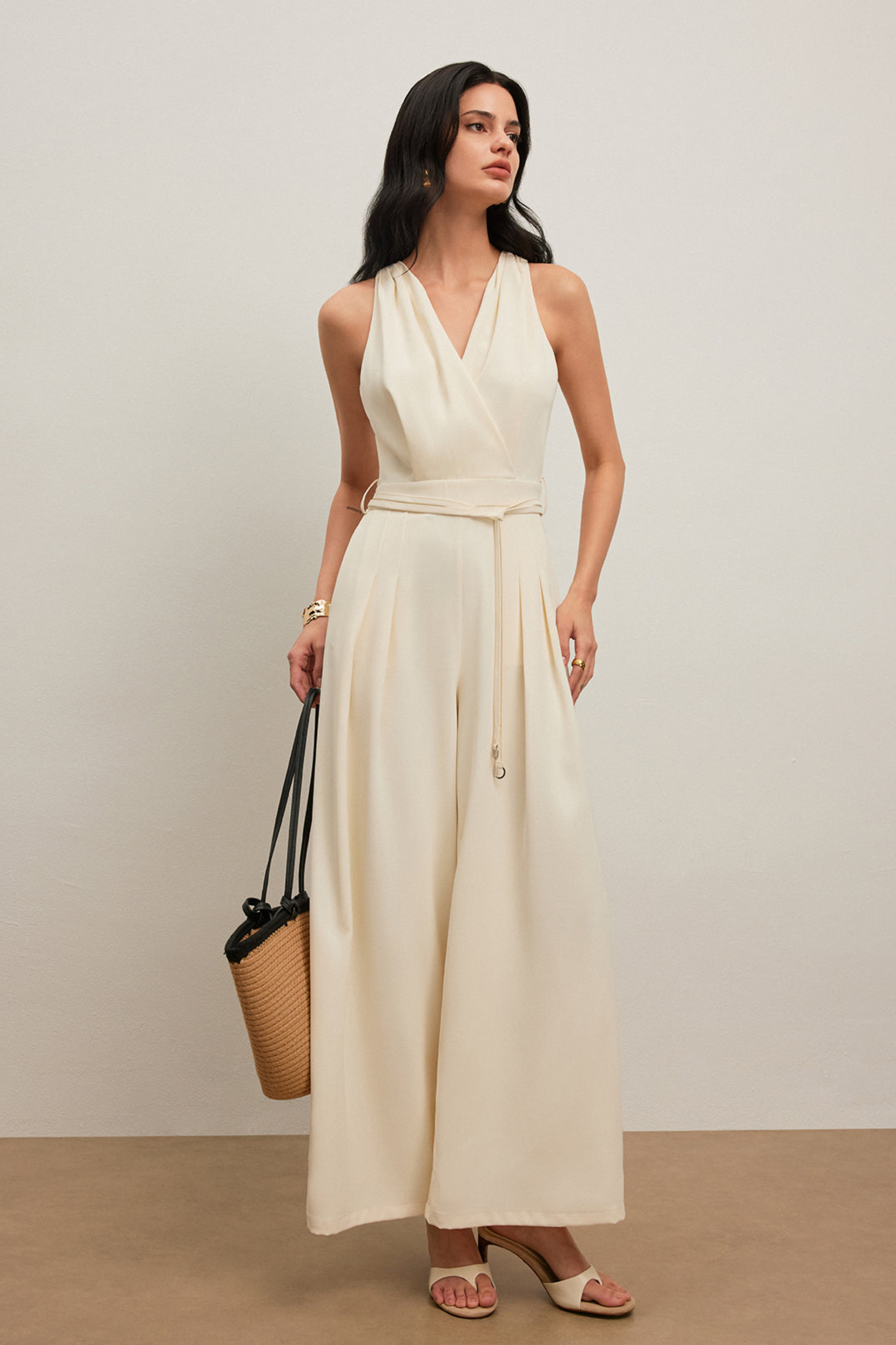 V Neck Sleeveless Jumpsuit - Jumpsuit | 8j03aj-k6.myshopify.com