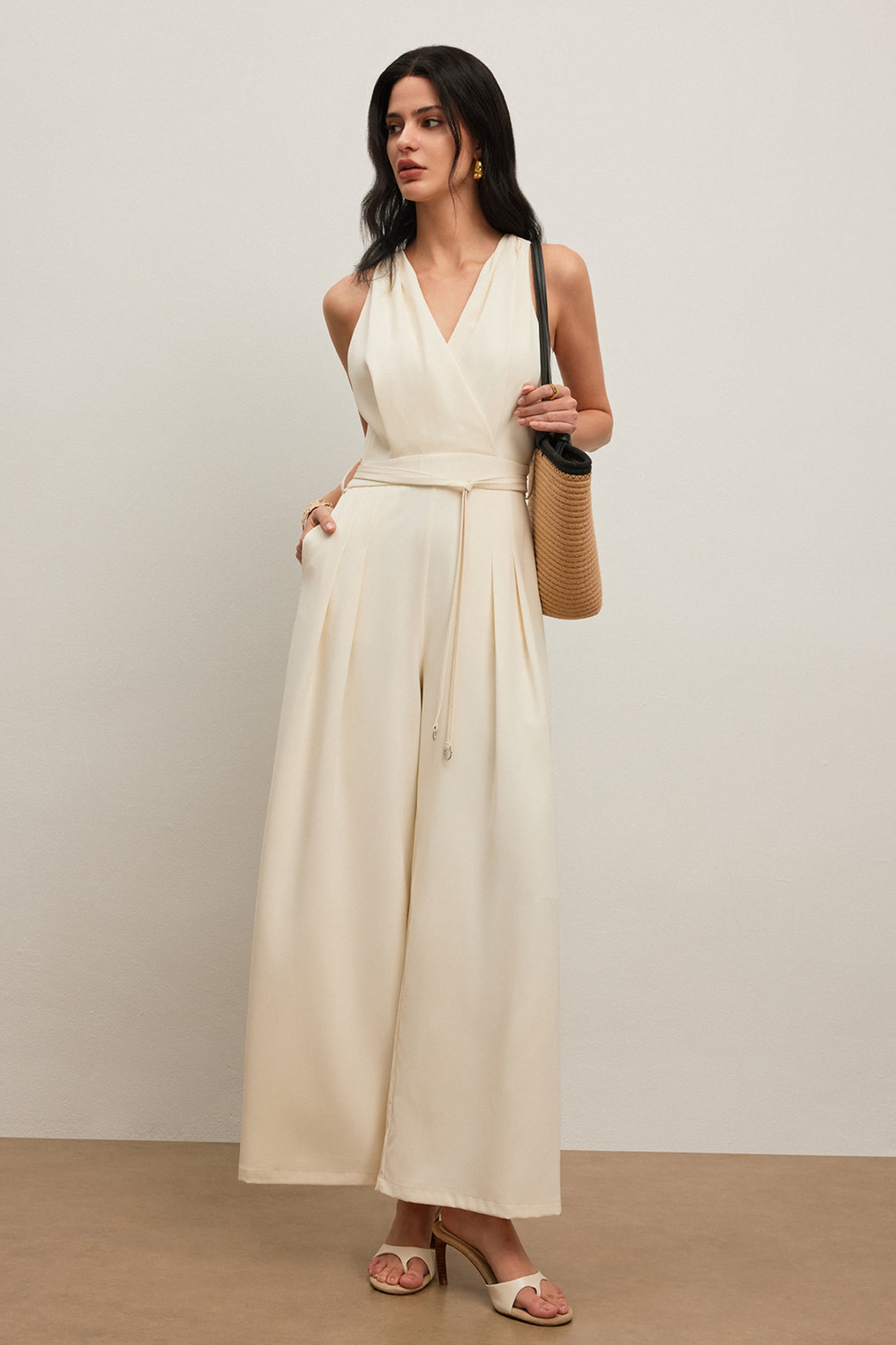 V Neck Sleeveless Jumpsuit - Jumpsuit | 8j03aj-k6.myshopify.com
