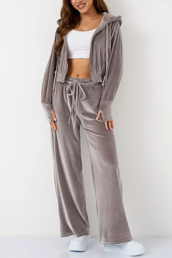 Velour Lounge Set - Loungewear | 8j03aj-k6.myshopify.com