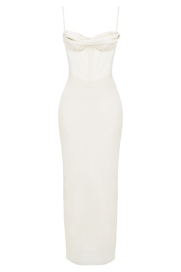White Corset Maxi Dress - Maxi Dress | 8j03aj-k6.myshopify.com