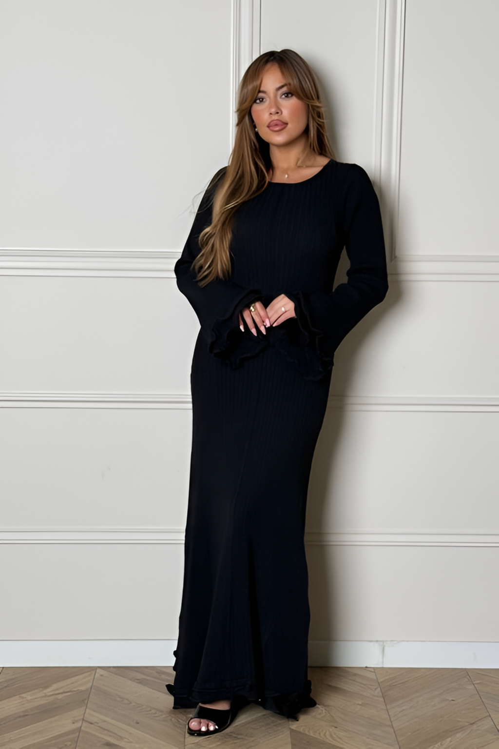 Ribbed Ruffle Maxi Dress - Maxi Dress | 8j03aj-k6.myshopify.com