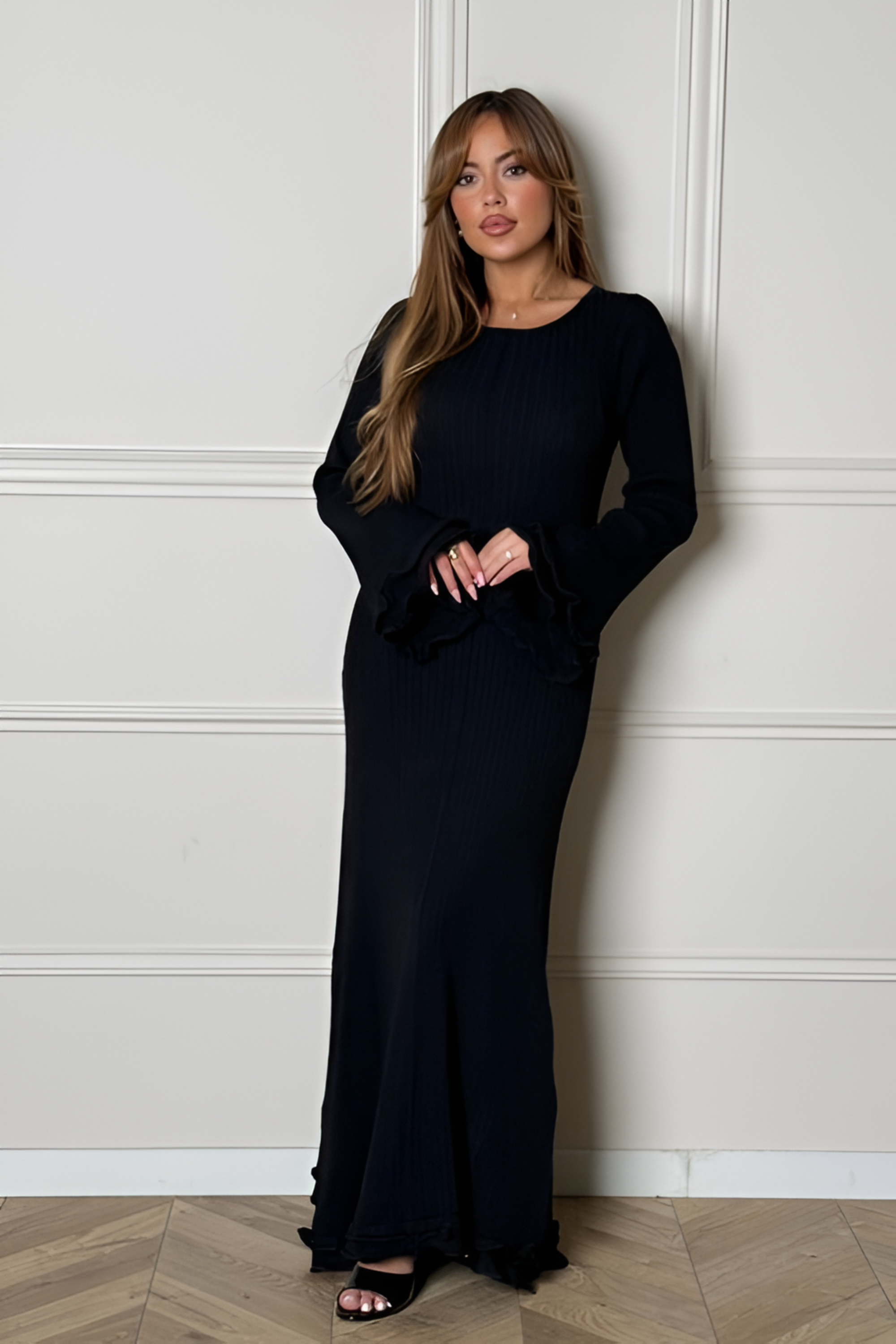 Ribbed Ruffle Maxi Dress - Maxi Dress | 8j03aj-k6.myshopify.com