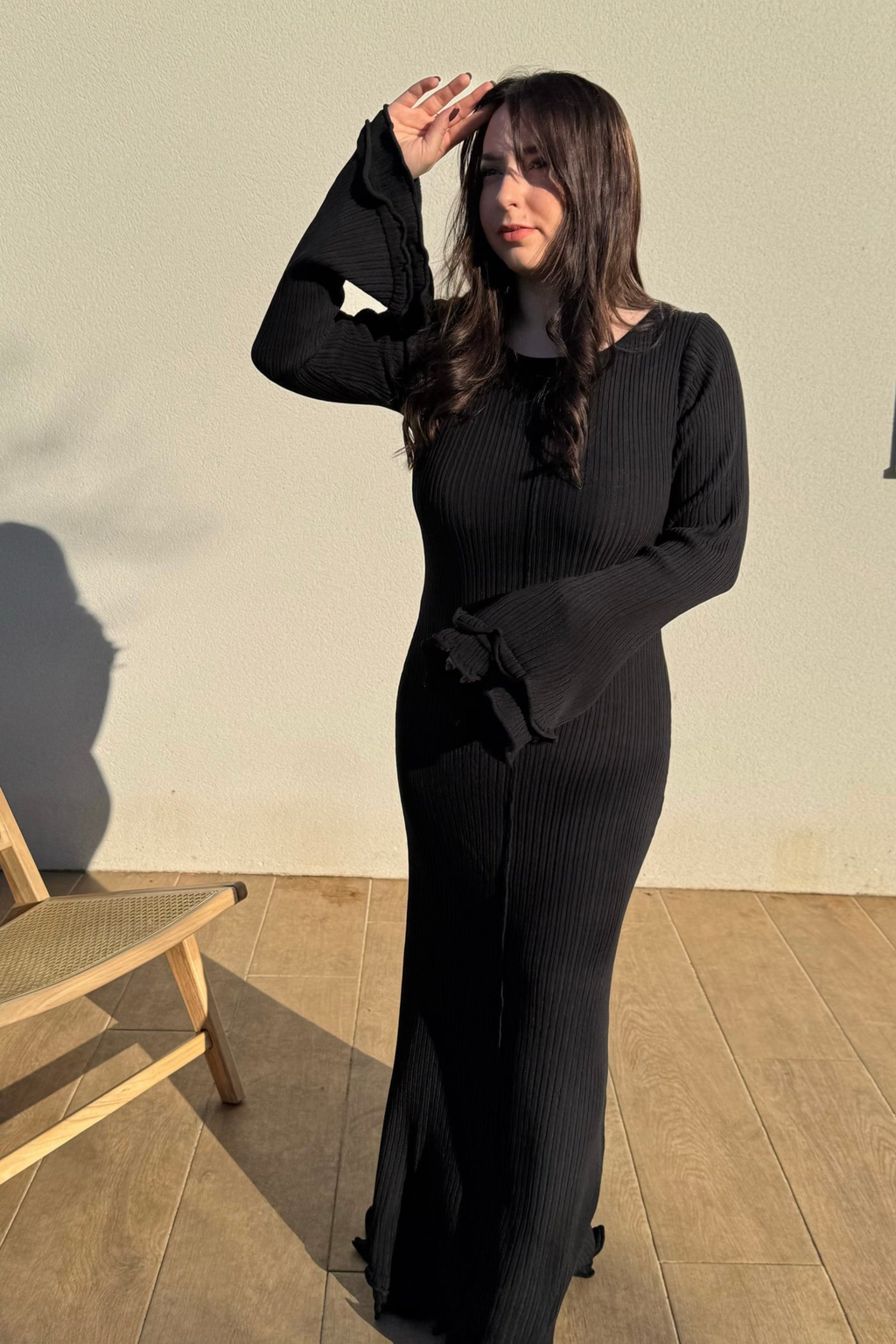 Ribbed Ruffle Maxi Dress - Maxi Dress | 8j03aj-k6.myshopify.com