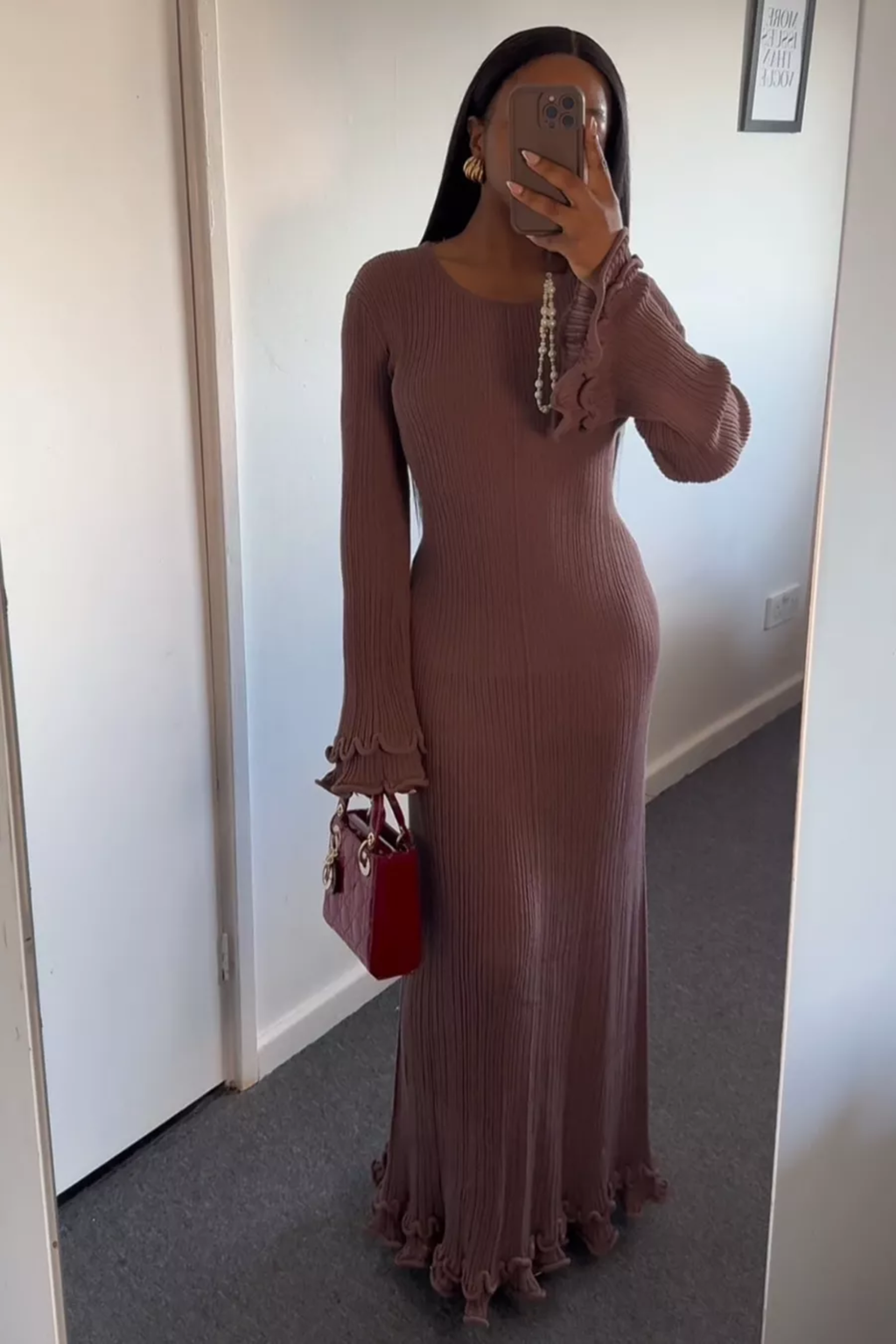 Ribbed Ruffle Maxi Dress - Maxi Dress | 8j03aj-k6.myshopify.com